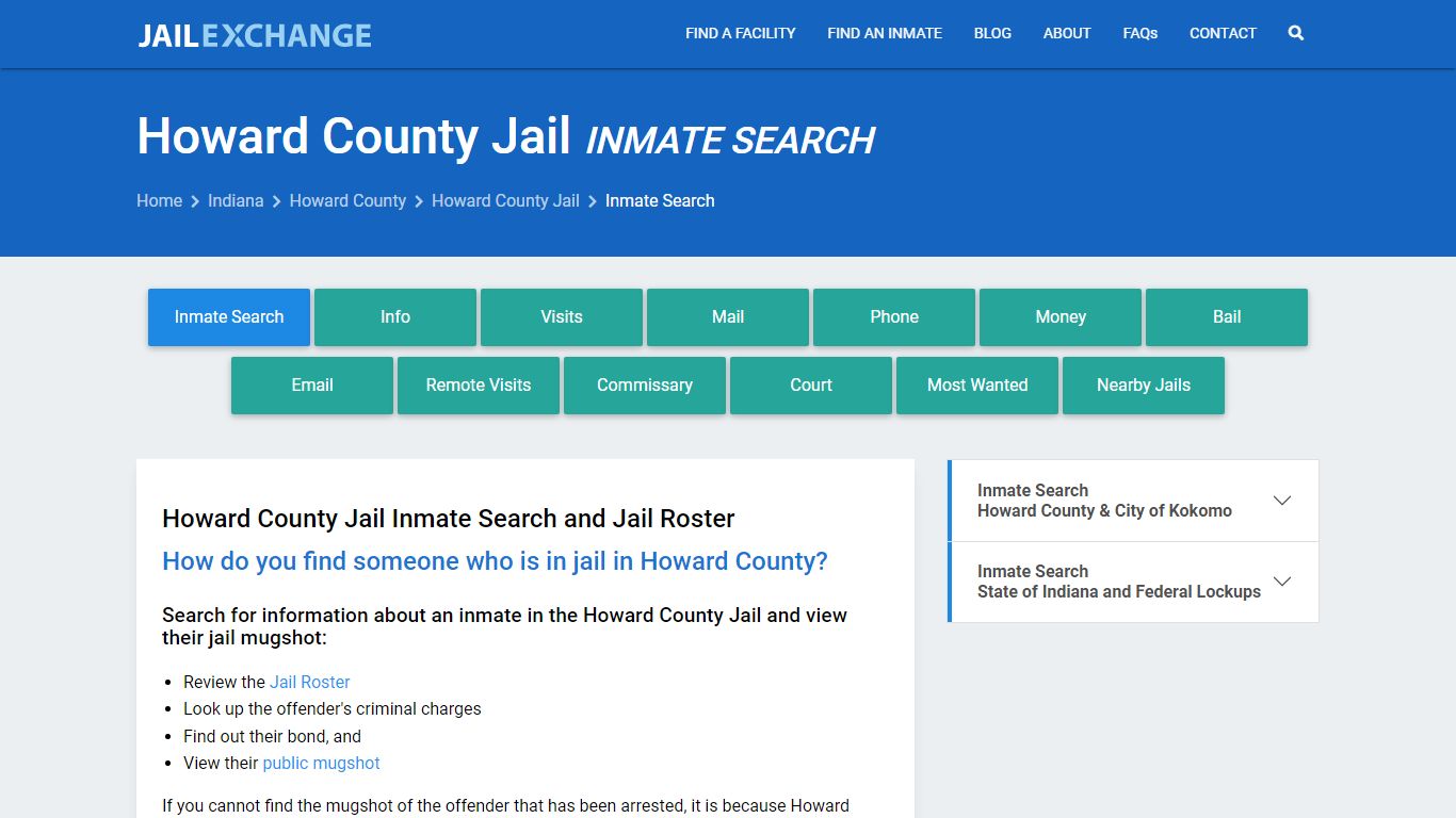 Inmate Search: Roster & Mugshots - Howard County Jail, IN - Jail Exchange